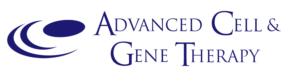 Advanced Cell & Gene Therapy company name with logo in dark blue